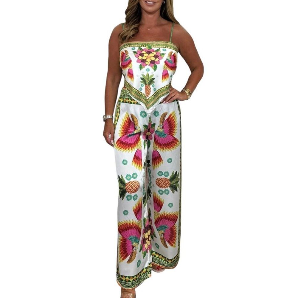 Charlotte Green Womens  2Pc Top & Pant Set